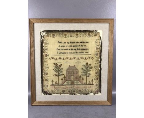 Early 19th Century needlework sampler worked in silk threads on a linen ground, with verse 'All you my Friends who wish to se