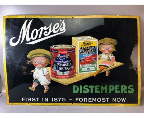 Advertising enamel sign for Morse's Distemper paints approx 92 x 62cm 