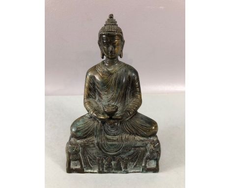 Bronze Buddha or Eastern Deity approx 20cm tall