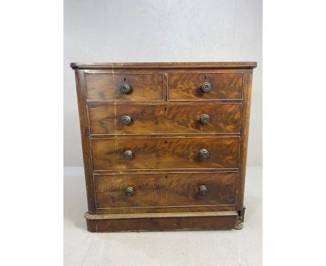 Victorian antique chest of five drawers A/F, approx 107cm x 52cm x 107cm 