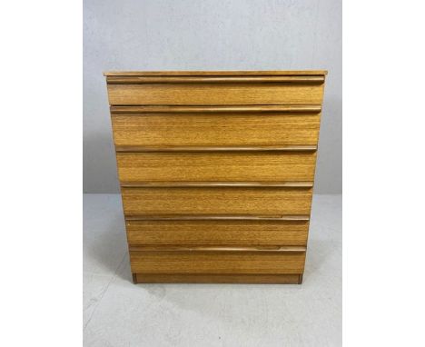 Mid century flight of six graduated chest of drawers approx 82cm x 46cm x 97cm