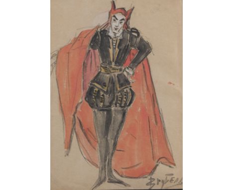 MICHAIL ALEXANDROWITSCH WRUBEL (ATTR.)1856 Omsk - 1910 St. PetersburgMEPHISTO Aquarell auf Papier. 28,5 x 20 cm (R. 42,5 x 34