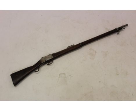 Victorian Martini-Henry military rifle, the action marked with crowned VR Enfield 1871 and crowned broad arrow and II, Ordnan