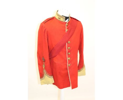 Victorian Suffolk Regiment N.C.O.'s dress tunic with King's Crown sleeve badge, original buttons and collar badges and dress 