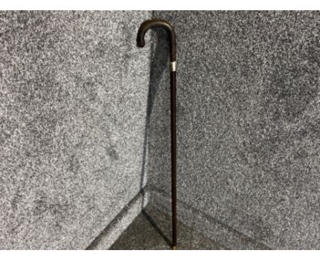 Vintage walking stick with silver rim