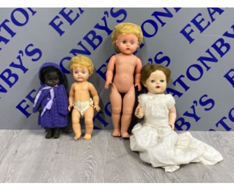4 vintage dolls