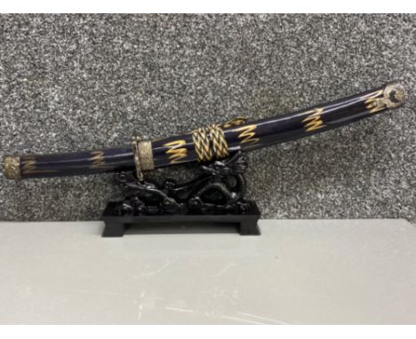 Ornamental Tanto with Saya on display stand (Samurai dagger)
