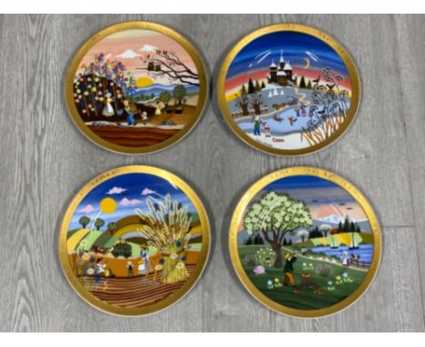 4 vintage Barbara Furstenhofer Seasonal decrative plates by Newcastle Upon Tyne china
