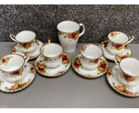 Royal Albert “Old Country Roses” cups &amp; saucers plus mug - 13 pieces in total