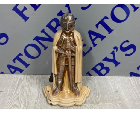Vintage cast iron “medieval knight” fire companion with shoe last