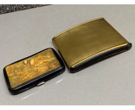 2x vintage cigarette cases - includes spring loaded Hocking &amp; Orchard plus a Bakelite cased holder