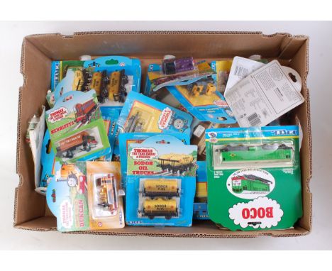 40 various carded ERTL Thomas the Tank Engine & Friends diecast locomotives and accessories to include Boco, Terence, Henriet