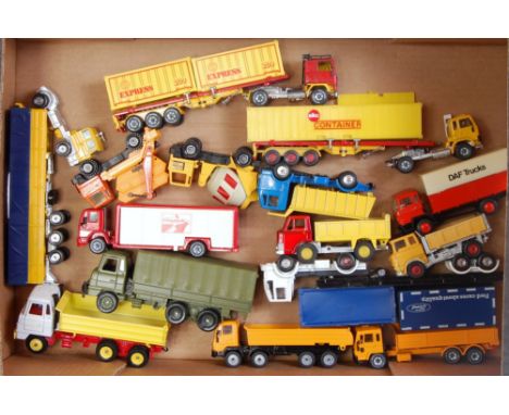 A collection of mixed modern and vintage commercial related diecast vehicles to include Dinky Siku and various others, exampl