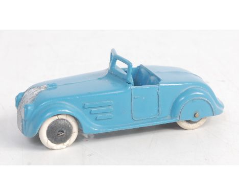 A Dinky Toys pre-war No. 22G Streamline Tourer, a very well repainted example, finished in light blue with replacement windsc