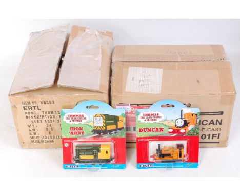 Two complete trade boxes of ERTL Thomas the Tank Engine & Friends diecast vehicles to include a 24 trade pack of Duncan, and 