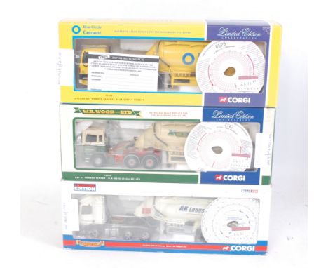 Three various boxed 1/50 scale Corgi road transport diecast vehicles to include Ref. Nos. 74904, 75902, and CC13610, all in o