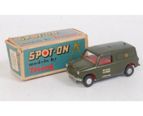 A Spot-On Models by Triang No. 210/2 Morris Mini van GPO Telephones, comprising olive green body with orange interior with go