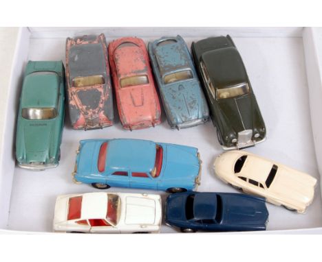 9 various loose Spot-On and Marklin playworn and repainted diecast vehicles to include a Marklin No. 8019 Mercedes Benz 300SL