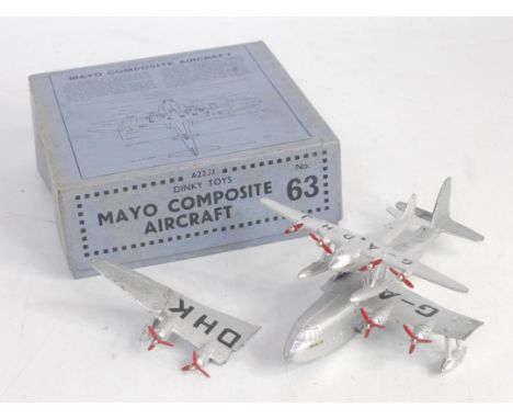 A Dinky Toys pre-war No. 36 Mayo Composite Aircraft, comprising No. 63A Flying Boat Maia, together with No. 63B Seaplane Merc