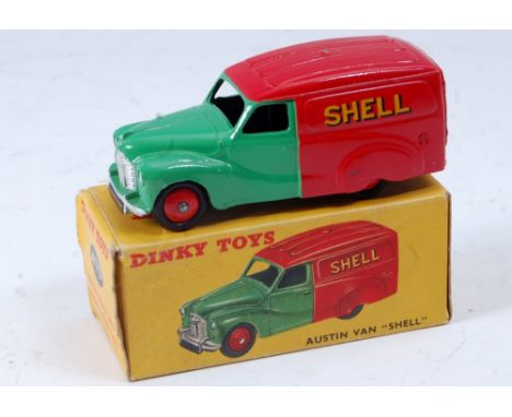 A Dinky Toys No. 470 Shell BP Austin delivery van comprising red & green body with red hubs and BP Shell livery, in the origi