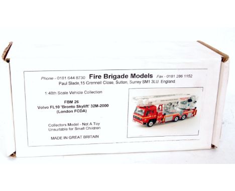 Fire Brigade Models of Surrey, as issued resin and white metal kit, 1/48th scale for a Volvo FL10 with Bronto Skylift Fire En