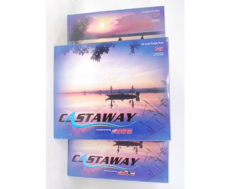 Three boxed Castaway action racing collectibles 1/24 scale Nitro Boat and Ranger Boat, boxed group, three examples all appear