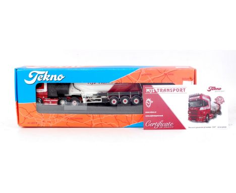 A Tekno 1/50 scale limited edition model of a Scania R480 tractor unit with Feld Binder tanker load, finished in MJS Transpor