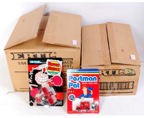 Two ERTL trade boxes to include a complete trade box of 24 1/64 scale Dennis the Menace, Gnasher aeroplanes, and a part compl