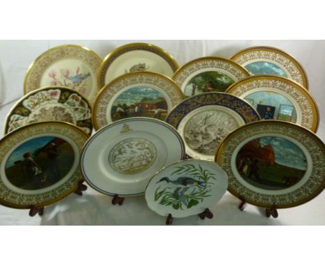 A collection of cabinet plates comprised of a Royal Worcester plate commemorating the 150th anniversary of the RNLI (1824-197