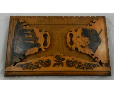 A Tunbridge Ware satinwood book stand, the hinged sides with tesserae mosaic flowers and leaves, one side with butterfly, (fo