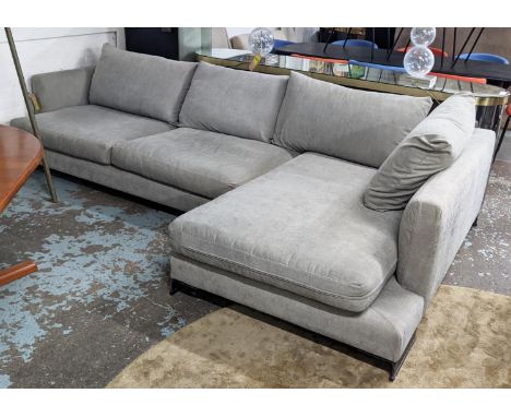 CAMERICH LAZYTIME CORNER SOFA, grey fabric upholstered, 330cm long, 180cm wide, 115cm deep 