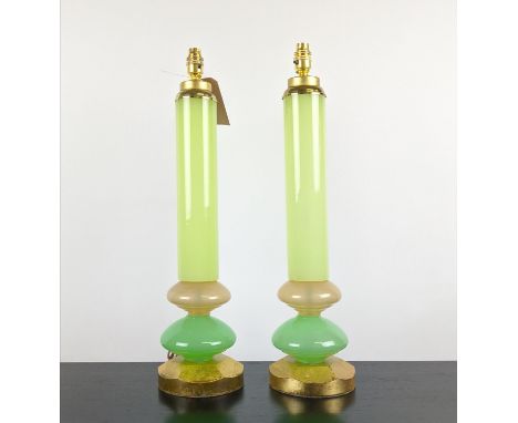 CENEDESE MURANO GLASS TABLE LAMPS, a pair, vintage, 63cm H. (2) 