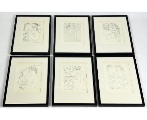 PABLO PICASSO, 'Vollard suite 1930-7', a set of six lithographs, 27cm x 20cm, framed. (6) 