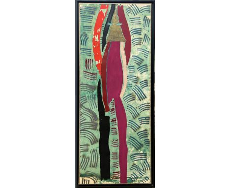 JEFFREY FRANCIS BEARDSALL (American b.1940), 'Untitled abstract', oil on canvas, 114cmx  44cm, framed. 