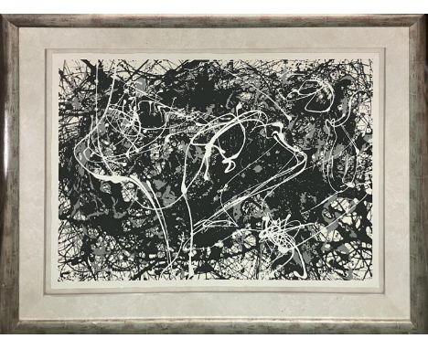 JACKSON POLLOCK, 'Number 33', off set lithograph, 77cm x 102cm, framed. 