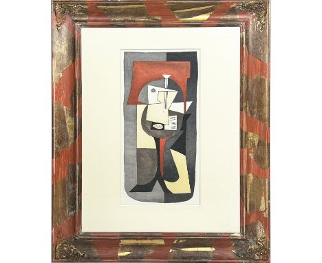 AFTER PABLO PICASSO 'Guitare et Partition', off set lithograph, 99cm x 79cm overall, painted and parcel gilt French frame. 