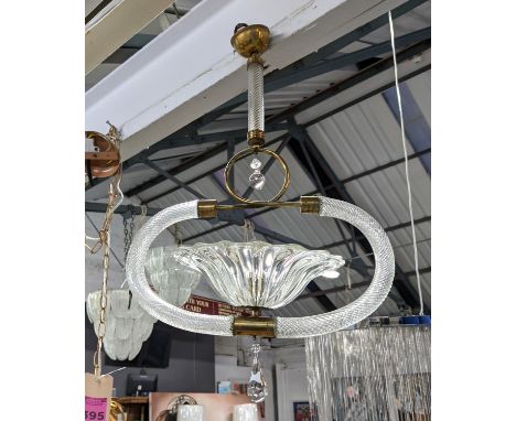 ATTRIBUTED TO BAROVIER &amp; TOSO CEILING LIGHT, vintage 20th century, 70cm drop. 