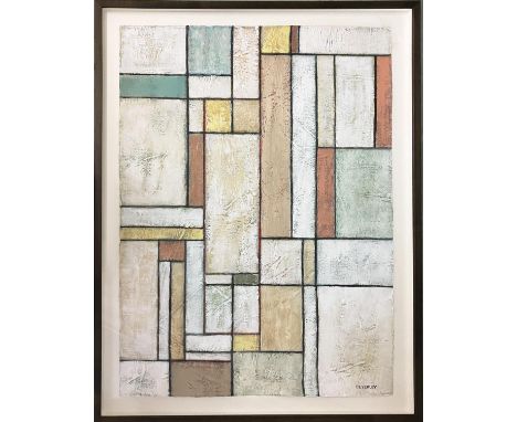 BEVERLEY PETER MEYERS (1949-2016), 'Abstract - Building on Colour', oil on paper, signed, framed. 