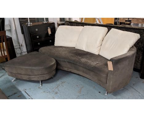 ROLF BENZ 2500 SOFA, 200cm W approx, and ottoman, 86cm x 76cm x 42cm. (2) 