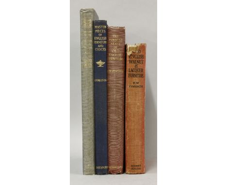 SYMONDS, R W:1.  Furniture Making in 17th and 18th Century England.  Conoisseur, 1955, blue cloth boards;2.  Masterpieces of 