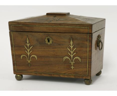 A&nbsp;Regency strung partridge wood caddy,19cm long