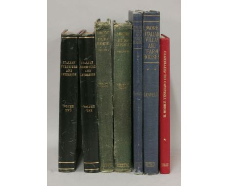 ITALIAN FURNITURE, INTERIORS AND ARCHITECTURE:1.  Hunter, George Leland: Italian Furniture and Interiors, two volumes.  Willi