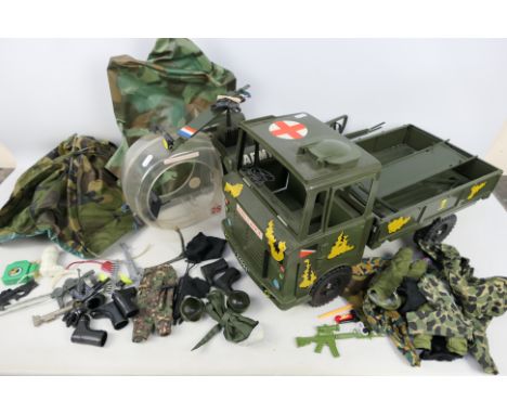 Cherilea - Hasbro - Action Man - A collection of equipment including Foden Army lorry, a Bell Helicopter and other military a