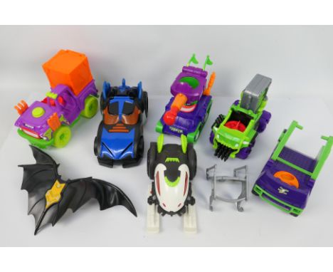 Mattel - Fisher Price - Imaginext - A small unboxed group of Super Hero themed children's toys. Lot includes Imaginext Batmob