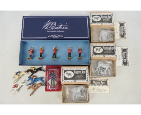 Britains - Bygone Age - Chad Valley - A group of cast metal models including a boxed set Band Of The Life Guards # 00157, 2 x