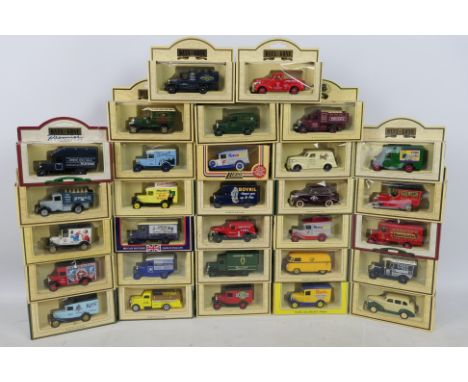 Lledo - 30 x boxed die-cast Lledo vehicles - Lot includes a #79000 'U.S.A.A.F.' 1939 Ford fire engine. A #013047 'Castrol' 19