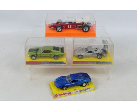 Mebetoys - Gran Toros - 4 x models, a Ferrari 312 B2 F1 car # 6671, 2 x Chevy Astro models # 6602 and a Ford Mustang Boss 302