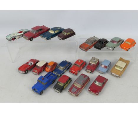 Spot-On - Dinky Toys - Corgi Toys - An unboxed fleet of of 20 playworn diecast model vehicles in various scales. Lot includes