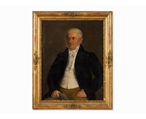Jose Garcia Chicano (1775-1858), Portrait eines Herrn, Oel auf Leinwand, Spanien, Cadiz, 1829, signiert und datiert mit Ortsb