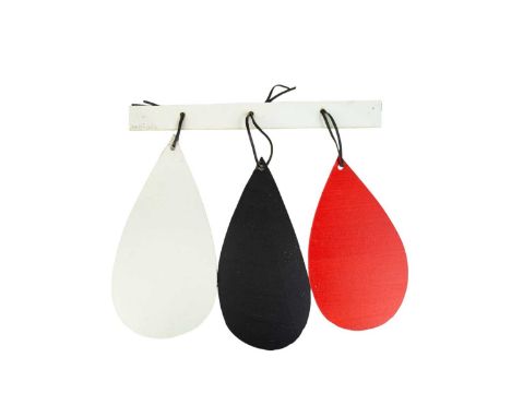 Sir Terry FROST (1915-2003) Birthday card to Mollie.   Untitled, black, white and red teardrop shape collage/mobile, personal